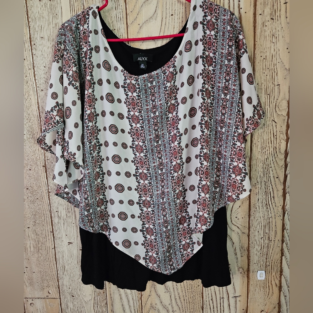 Layered shirt w butterfly sleeve